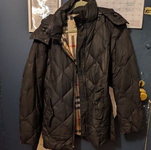 Burberry black puffer jacket winter coat with hood